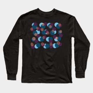 circles  pattern in blue and purple Long Sleeve T-Shirt